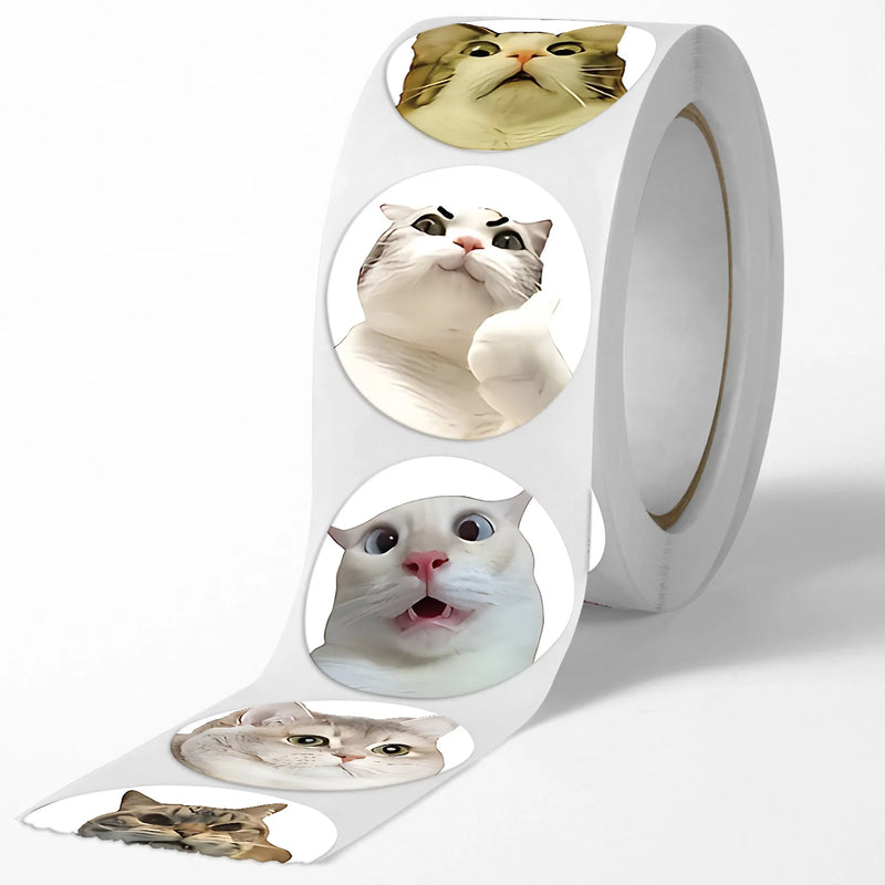 100pcs/500pcs Cartoon Meme Cat Stickers For School Reward Stickers Classroom Decor Encouragement Sticker For Student Teacher