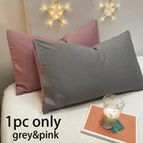1pc 100% Cotton brushed Color block Pillowcases , Super Soft and Cozy, Wrinkle, Fade, Resistant with Envelope Closure