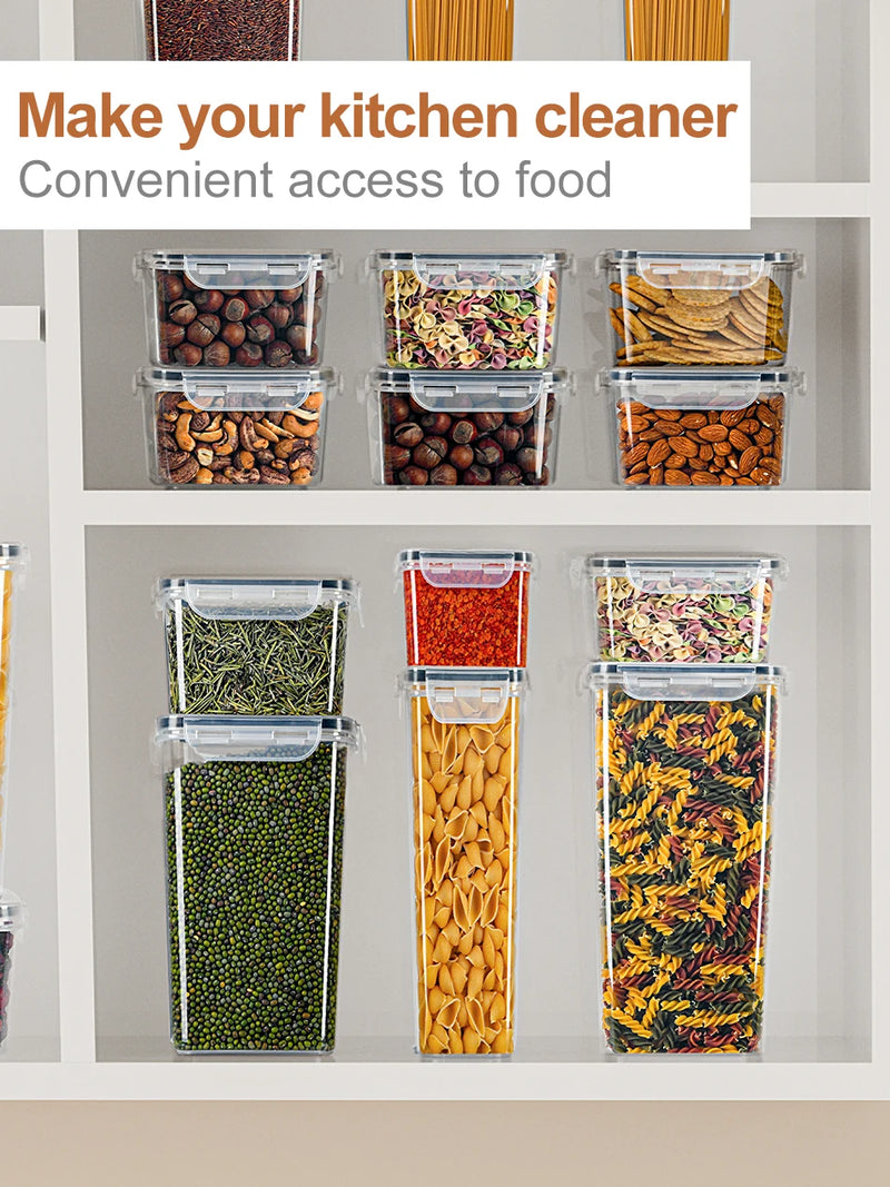 Kitchen food Storage Container with Lid Airtight Set of 24 Set 48 Pcs (24 Containers, 24 Lids), 0.8 L/0.32L/0.24L  BPA Free