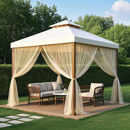 Outdoor Sheer Curtains for Patio Mosquito Netting Rod Pocket Garden Mesh Voile Drapes Mosquito Curtains for Porch Pergola