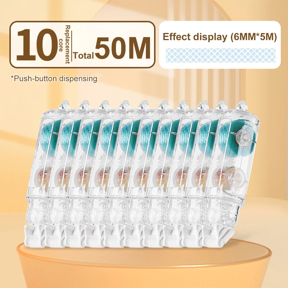 12Pcs/Set Transparent Dot Dispensing Double-sided Tape Replaceable Refills Handbook Dot Glue Stationery School Office Supplies