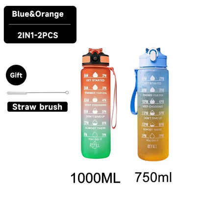 1 Liter Water Bottle Motivational Sport Water Bottle Leakproof Drinking Bottles Outdoor Travel Gym Fitness Jugs For Kitchen