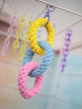 Chew-Proof Triple Ring Cotton Rope Toy - Hand-Braided Knot Ball for Aggressive Chewers Multi-Pet Enrichment Puzzle for Hamsters