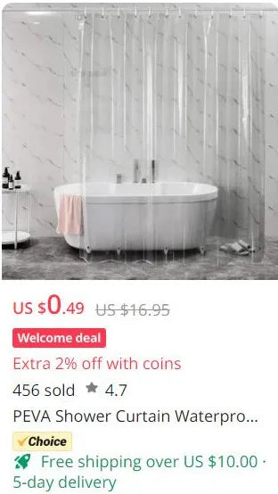Cortina de ducha de tela sólida resistente, impermeable, para baño, tamaño largo, 230/200 cm, color negro, blanco, gris, marrón y azul.