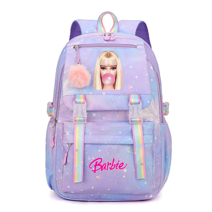 New Barbie Boy Girl Kids School Book Bags Women Bagpack Teenagers Schoolbags Canvas Travel Laptop Backpack