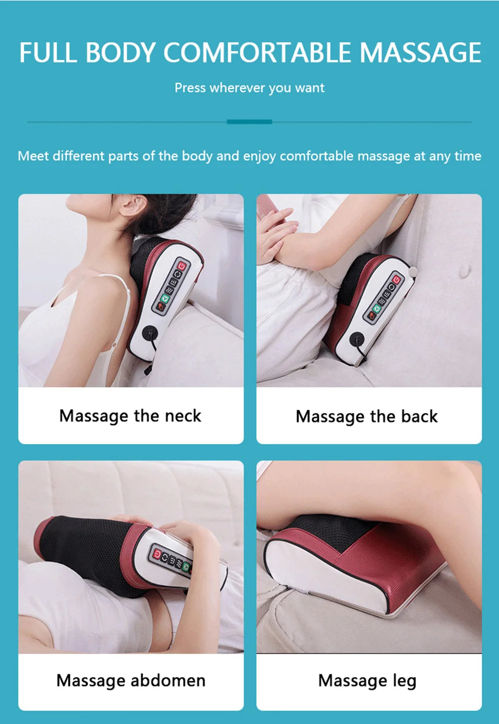 Electric Massage Pillow Neck Massager Multifunctional Neck Pillow Massage Device Relaxation Pillow Massager Neck Health Massager