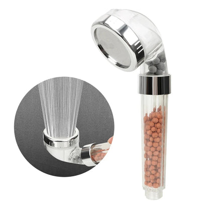 Anti Limestone Filtered Shower Head ABS High-Pressure Water Saving Handheld Clear Showerheads with Filter Beads for Bathroom