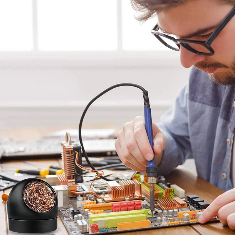 Soldering Iron Tip Cleaner Desoldering Cleaning Ball Welding Soldering Iron Mesh Filter Metal Wire Stand Steel Ball Tin Remover