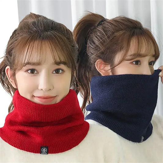 Bufanda cálida de invierno para hombre y mujer, unisex, de terciopelo liso, de punto, para todo el rostro, para el cuello, gruesa