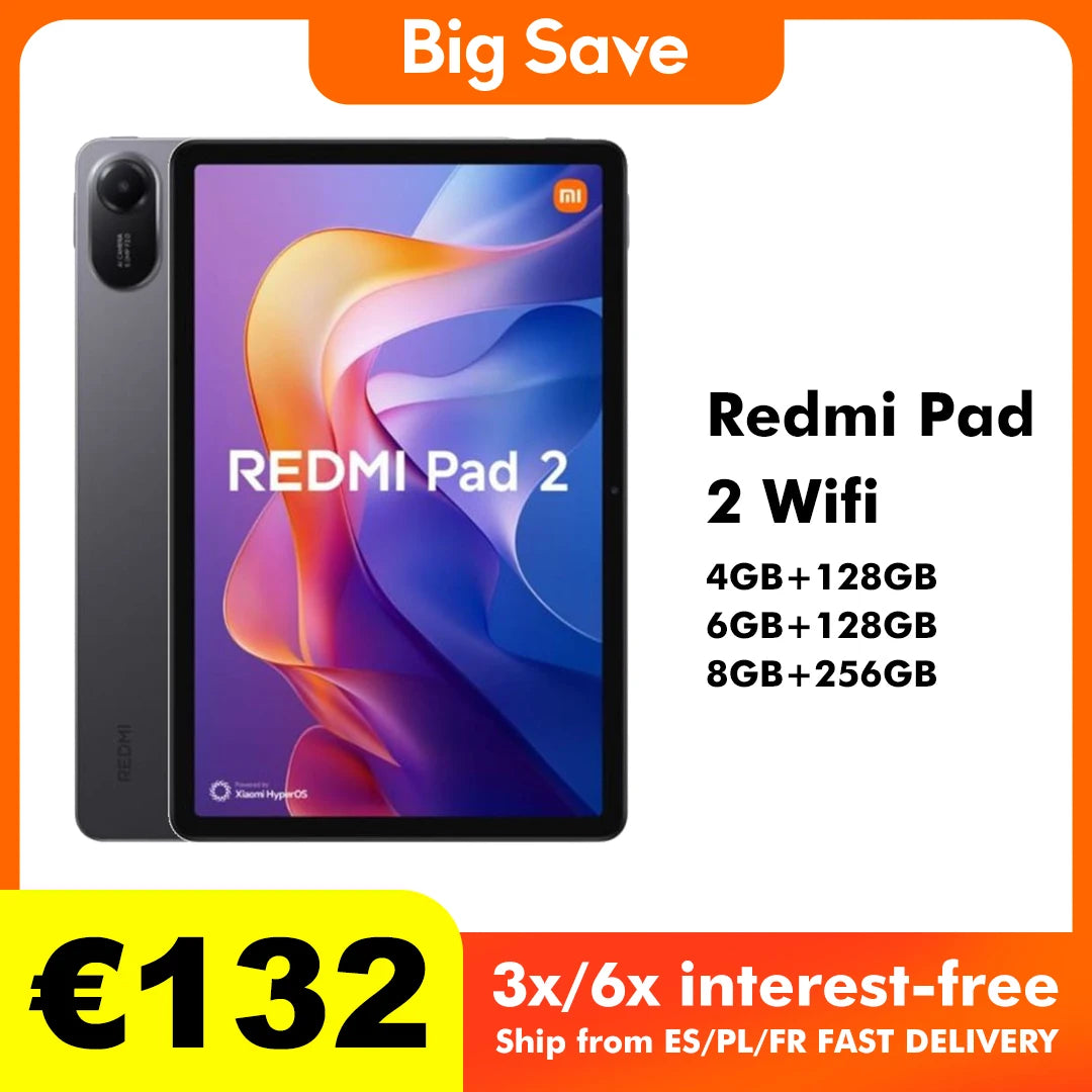 Xiaomi Redmi Pad 2 128GB/256GB WIFI 11" 2.5K Display 9000mAh Battery Tablet PC