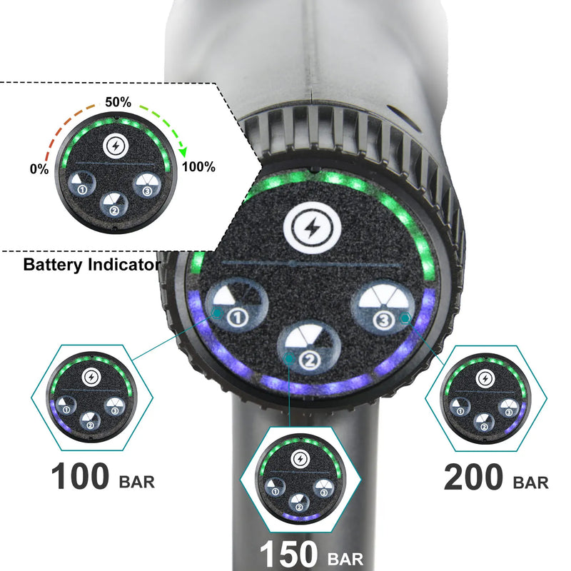 200Bar 6 IN 1 Brushless High Pressure Car Washer Gun Electric High Pressure Washer for Garden Tool Makita 18V Battery