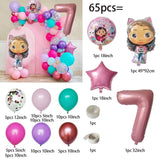 1 juego de globos de látex con forma de gato para casa de muñecas Gabby, decoración para fiestas de cumpleaños infantiles, suministros para baby shower, globos de helio para niños 