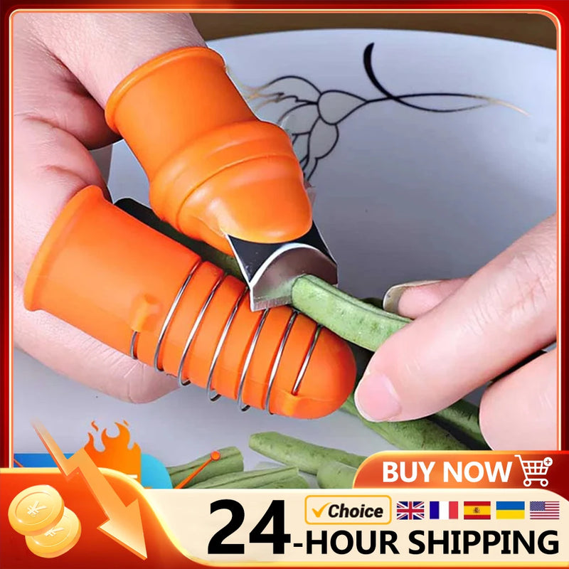 Silicone Thumb Knife Finger Protector Gears Cutting Vegetable Harvesting Knife Pinching Plant Blade Scissors Garden Tools