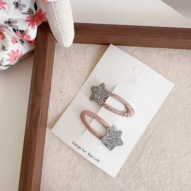 Bonita pinza para el pelo con forma de estrella de cinco puntas para niña, conejito, flequillo lateral, pelo roto, pinza BB, accesorios para el pelo de bebé. 