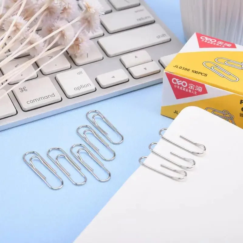 50/100/200PCS Metal Paper Clips Binding Clip Home Office Storage Supplies Anti Lost Mini Bookmark Planner Marking Paperclips