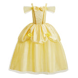 Children Princess Costume Kids Halloween Carnival Beauty Beast Birthday Party Clothes Girl Yellow Belle Cosplay Dress Up