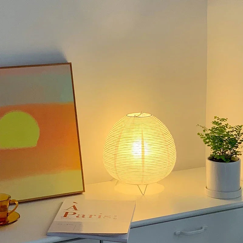 Japanese Lantern Led Table Lamp Living Room Bedroom Bedside Rice Paper Lights Study Homestay Art Creative Decor Table Lights