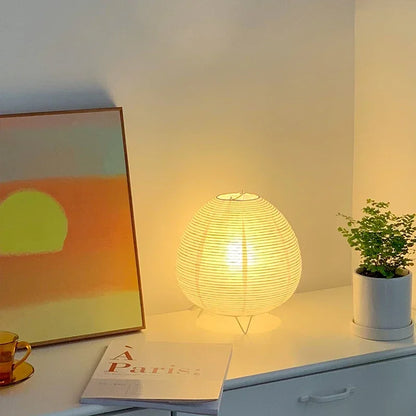 Japanese Lantern Led Table Lamp Living Room Bedroom Bedside Rice Paper Lights Study Homestay Art Creative Decor Table Lights