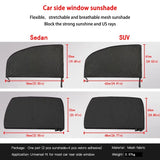 NUEVO Juego de 4 parasoles para coche con accesorios de estilo, con gancho y bucle, para ventanilla de coche, fácil instalación, interior fresco y visera de privacidad.
