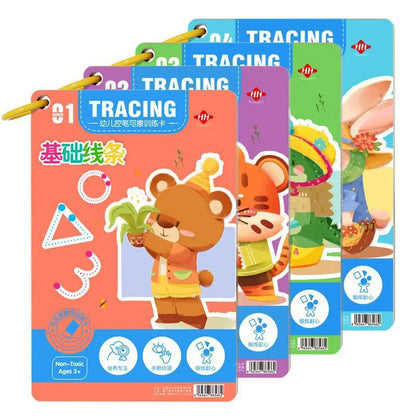 Reusable Magic Practice Copybook Control Training Book Magical Tracing Workbook Children Montessori Drawing Education Stationery