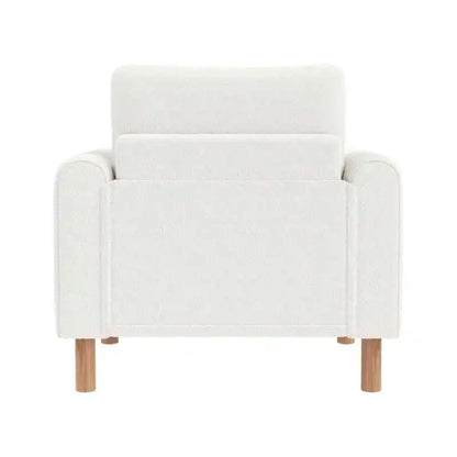 Modern armchair with thick cushions and a soft seat, suitable for reclining in the living room, office, or bedroom.