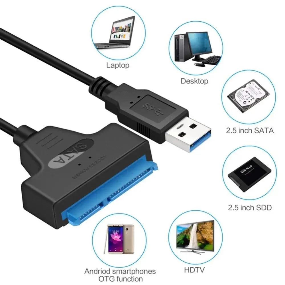 2.5 Inch Hard Disk Adapter Cable USB Easy Drive Cable Hard Drive Easy Drive Line SATA 22 Pin String Oral Line