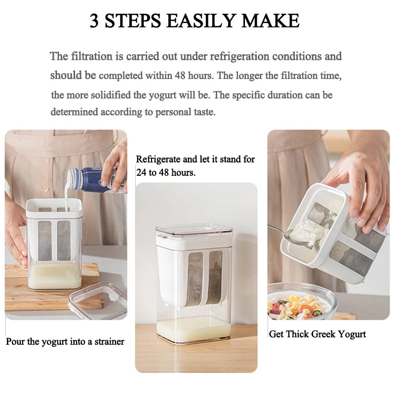 1100ml/1800ml Yogurt Filter Greek Yogurt Strainer Food Strainer Storage Container  Whey Separation Cheese Tools Kitchen Supplies