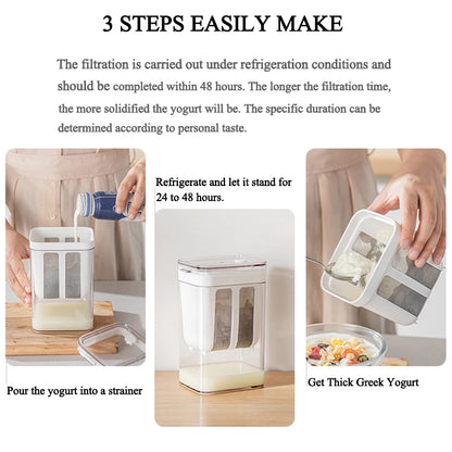 1100ml/1800ml Yogurt Filter Greek Yogurt Strainer Food Strainer Storage Container  Whey Separation Cheese Tools Kitchen Supplies