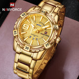 NAVIFORCE Luxury Brand Men's Wristwatch Original Fashion Quartz Classic Watches For Men Waterproof Business Steel Band Clock Man