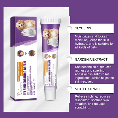 EELJOY Pet Skin Care Cream for Dogs Cats Dry Itchy Skin Relief Soothing Balm Anti Itch Lotion Allergy Treatment Paw Repair