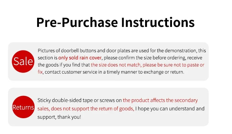 CACAZI PC Transparent Waterproof Cover for Wireless Doorbell Button Chime Outdoor Rain-cover Home Case Suitable for Most Buttons