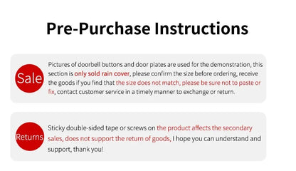 CACAZI PC Transparent Waterproof Cover for Wireless Doorbell Button Chime Outdoor Rain-cover Home Case Suitable for Most Buttons