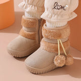 Kid Girls Snow Boots Winter Plush Boy Girl Cotton Shoe Warm Zipper Short Ankle Boot High Top Child Padded Boot Kid Shoe
