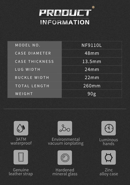 NAVIFORCE Mens Watch Top Brand Luxury Waterproof 24 Hour Date Quartz Watch Man Leather Sport WristWatch Men Waterproof Clock