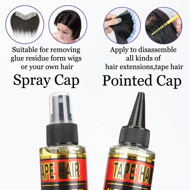 Spray removedor de cola de renda, 4oz, ação rápida, spray de liberação de resíduos, solução de remoção para perucas de renda, extensões, sistemas de cabelo, fita