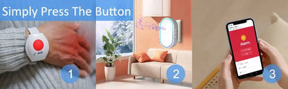 Botón de pánico de emergencia Topvico Tuya con wifi para personas mayores, alarma SOS, pulsera inalámbrica para cuidadores, buscapersonas, reloj, llamada, alerta de caídas