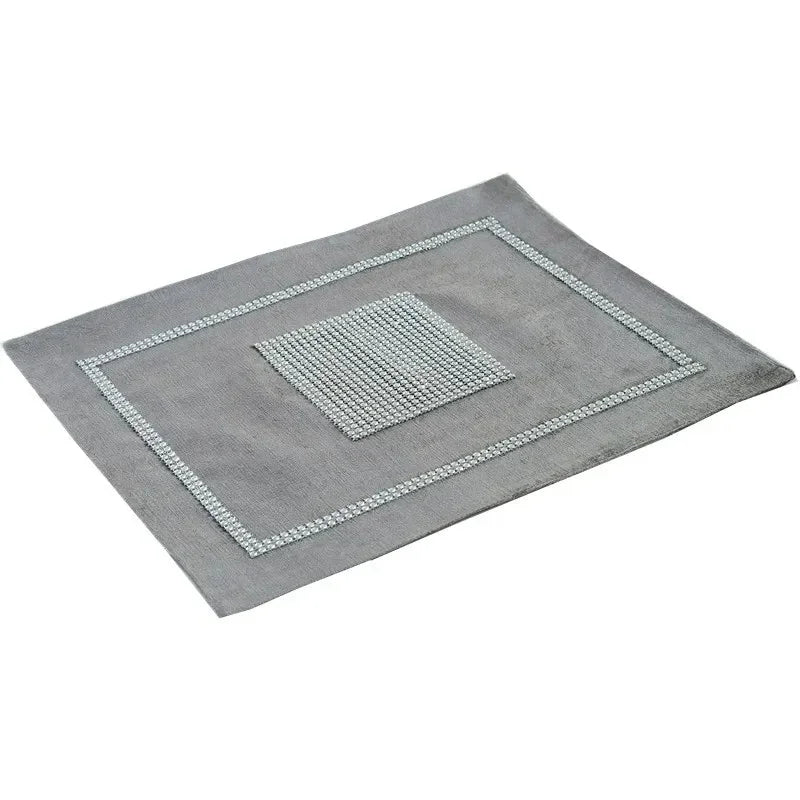 Heat Resistant Dining Table Mat Diamond Embedded Anti Slip Western Dining Pad Cushion Home Use Tablecloth Accessories