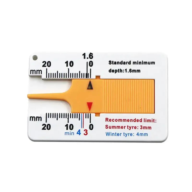 0-20MM Tyre Tread Depth Depthometer Gauge Caliper Plastic Tread Ruler Depth Ruler Motorcycle Truck Tire Wheel Measure Tool