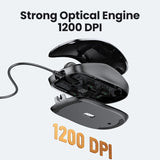 UGREEN USB Wired Mouse with Ergonomic Design 1200 DPI 3 Buttons Mouse for Laptops and PCs