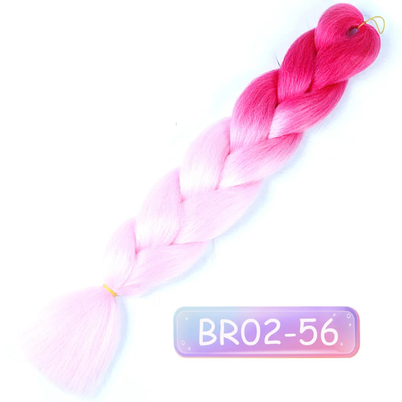 Lupu 24 "extensões de cabelo sintético longo ombre trança para mulheres preto roxo rosa azul loiro jumbo tranças suporte atacado