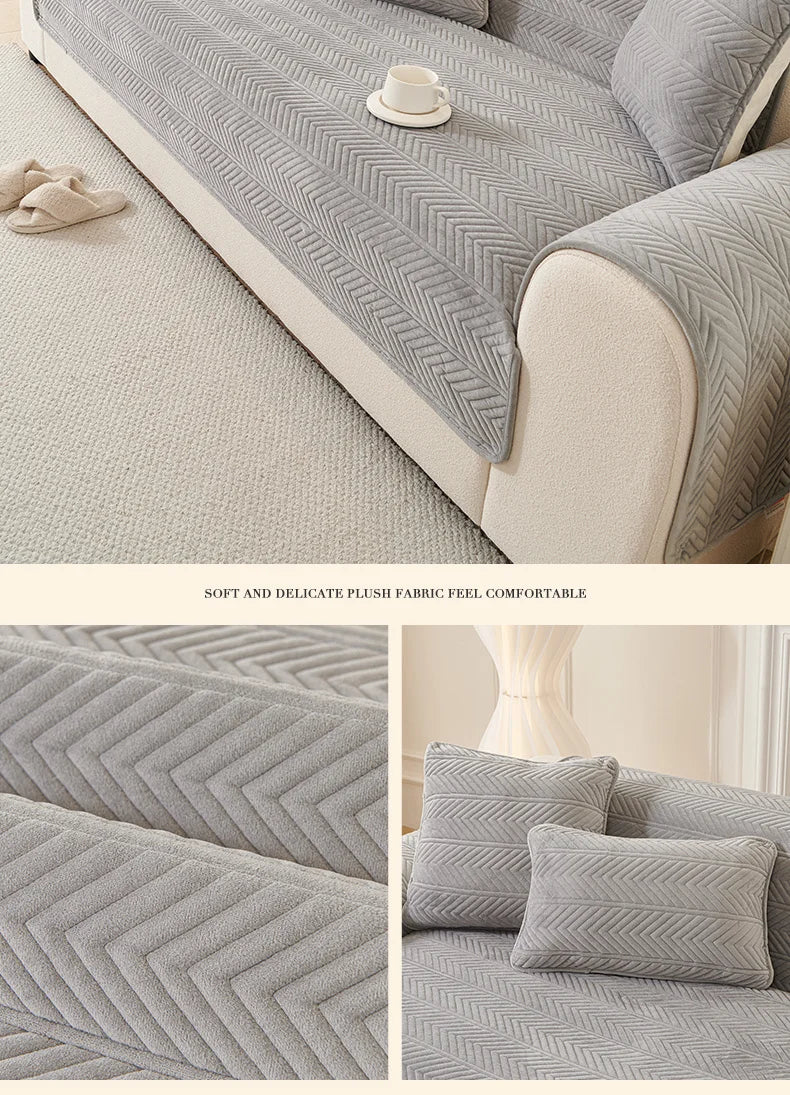 1PC Velvet Thicken Sofa Seat Cover Nordic Universal Sofa Cushion Slipcover Anti-slip L Corner Couch Towel Mat for Living Room