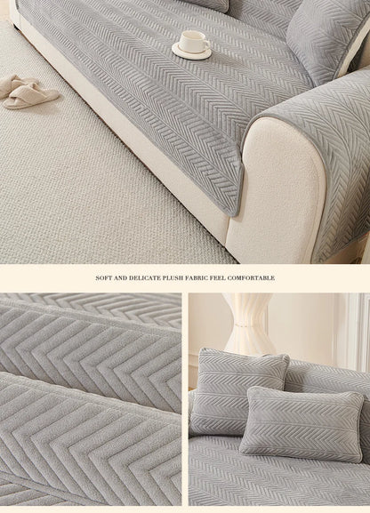 1PC Velvet Thicken Sofa Seat Cover Nordic Universal Sofa Cushion Slipcover Anti-slip L Corner Couch Towel Mat for Living Room