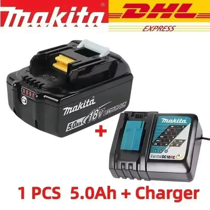 Makita-100% Original Rechargeable Power Tool Battery 5.0Ah 18V BL1830 BL1850 BL1840 BL1860 BL1815，Replaceable LED Lithium-ion