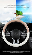 Perforated Nappa Leather Car Steering Wheel Cover Warm in Winter and Cool in Summer, Universal 15 Inch,  Anti-Slip, Odorless
