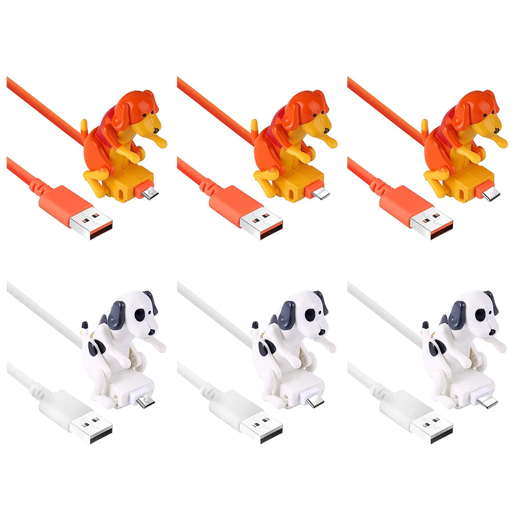 Funny Dog Fast Charger Cable Data Cable For iPhone IOS Android Type-C Mobile Phone Charging Line Prank Gifts Phone Accessories ﻿