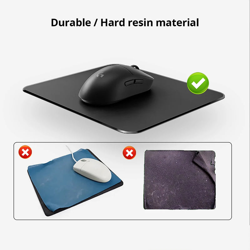 Hard Mouse Pad Small Mouse Pad for Travel Business Black Mousepad for Office Home Bed Sofa