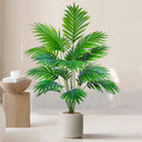 52-125cm/49.2in  Artificial Palm Tree Tropical Fake Plant Green Plastic Palm Leaf Branches Suitable for Home Garden Decoration