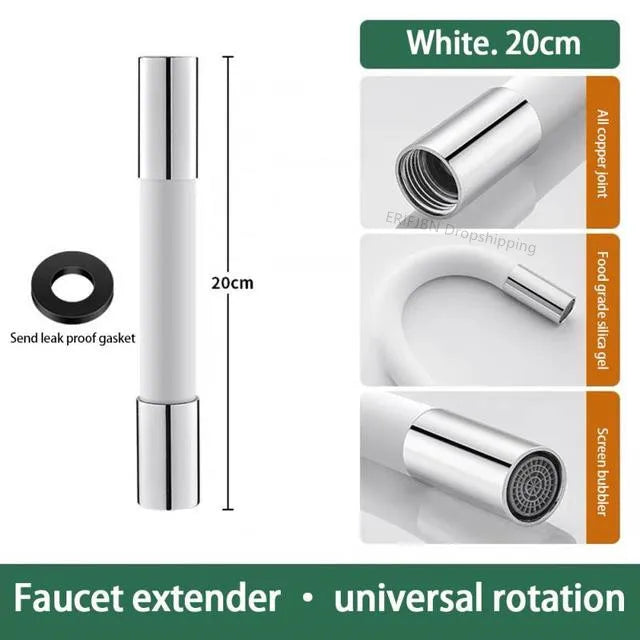 360° Rotating Silica Gel Faucet Extender Flexible Bending Bathroom Faucet Sink Universal Splash Extender Kitchen Accessories