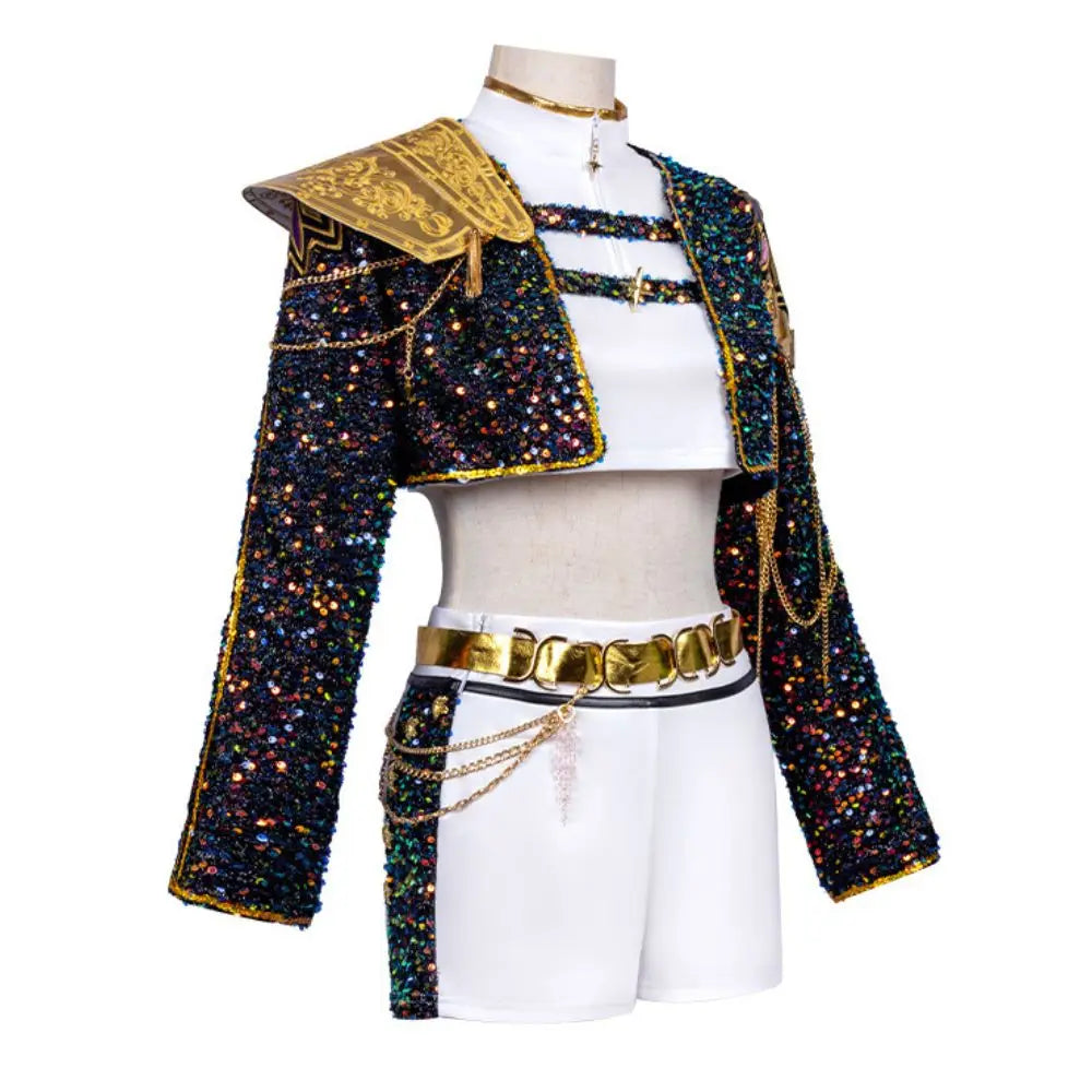 Kids Girls Rummi Devil Hunters Zoeyy Miraa Cosplay Costume for Children Idol Roleplay Outfits Halloween Carnival Suit