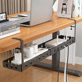 Under Table Storage Rack No-Drill Metal Cable Management Tray Home Office Desk Wire Organizer Retractable Power Strip Storage